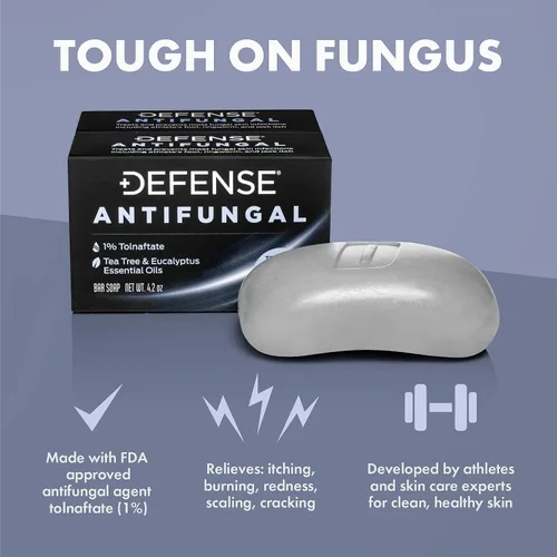 Vista 7 de Defense Soap Jabón en barra medicado antimicótico, paquete de 2, toallitas corporales de árbol de té (40 unidades) paquete de 2 y gel de baño de 12