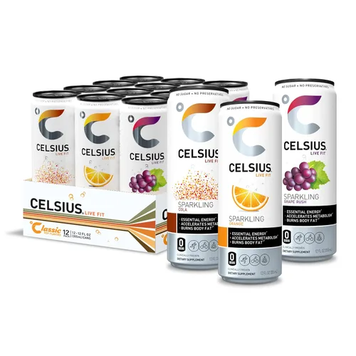 Vista 8 de CELSIUS Naranja Espumosa, Bebida Energética Esencial Funcional de 12 onzas líquidas (paquete de 4)
