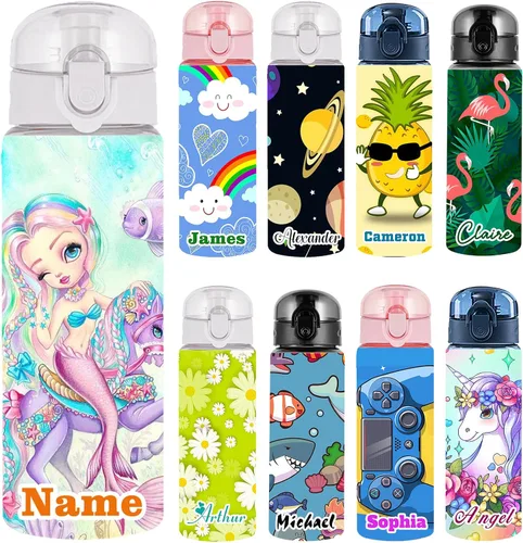 Vista 21 de Botellas de agua personalizadas con tapa, botella personalizada de 26 onzas con nombre, botellas de agua de plástico personalizadas, a prueba