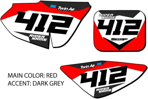 Vista 2 de 2004-2012 CRF 50F SG63 Custom MX matrículas Senge Graphics Kit compatible con Honda
