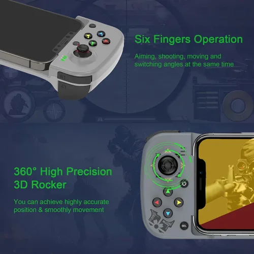 Vista 5 de Megadream Controlador de videojuegos móvil para iPhone iOS Android PC funciona con iPhone 14131211X, iPad, Samsung Galaxy, TCL, tablet, Apex