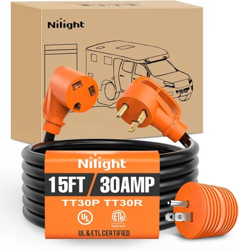 Vista 37 de Nilight Cable de Extensión para Secadora EV de 15 Pies 3 Clavijas 30 Amperios NEMA 10-30P 10-30R Cable de Extensiones Antiguas Servicio Pesado
