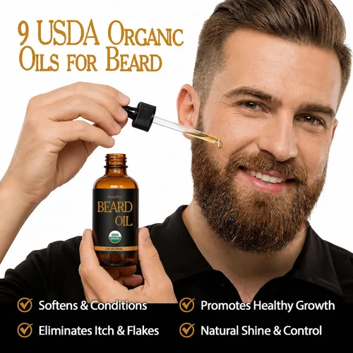 Vista 2 de BodyJ4You Aceite orgánico para barba para hombres - Acondicionador