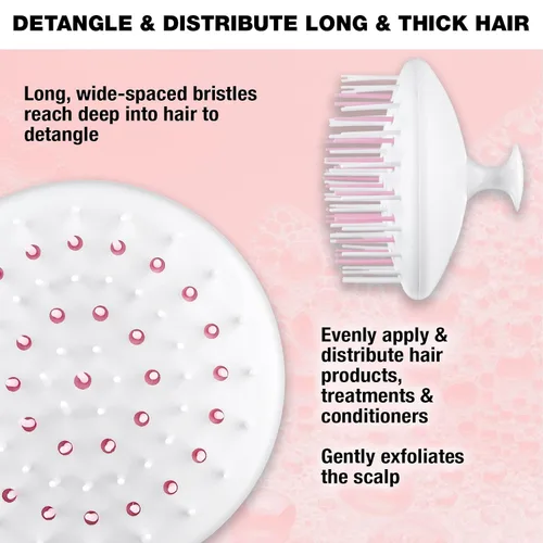 Vista 2 de Conair Cepillo para desenredar y tratar el cuero cabelludo para cabello largo y grueso