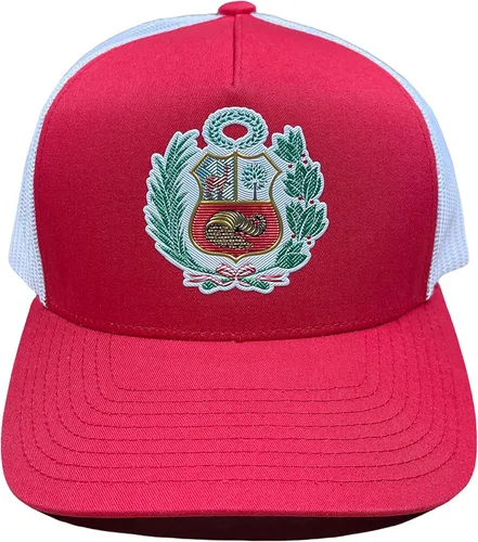 Vista 2 de PeruCoUSA Gorra Peru Escudo - Gorra de malla de camionero ajustable - Gorras de Peru