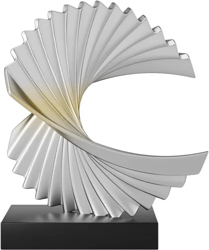 Vista 11 de Estatua abstracta para decoración del hogar, escultura de escritorio de oficina para hombres, adorno creativo de línea redonda para estantería