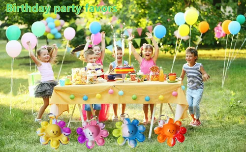 Vista 4 de Paquete de 24 juguetes divertidos de pulpo, pequeño regalo de verano, único, miniobjeto surtido, juguetes para niños, estudiantes, regalos