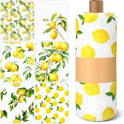 Vista 8 de Redbaker 6 Piezas Rollos de Toallas de Papel Reutilizables Toallas de Cocina a Granel Lavables Sin Papel Paños de Algodón Servilletas de Mano