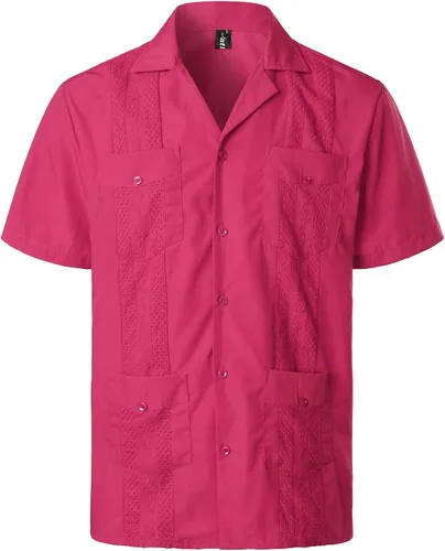 Vista 18 de VATPAVE - Camisas de manga corta con botones estilo guayabera cubana para hombre