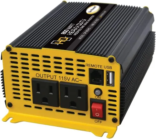 Vista 8 de Go Power GP-225HD Inversor de onda sinusoidal modificada de alta resistencia, 225 vatios, entrada de 12V, tomas de corriente AC duales, solución