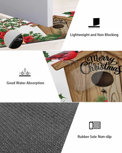 Vista 3 de Snowy Farmhouse - Tapete de baño para bañera, antideslizante, de secado rápido y absorbente, de tierra de diatomeas, para fregadero de cocina