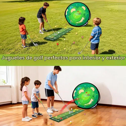 Vista 2 de Juego de golf 5 en 1 para niños y niñas de 3 años en adelante con tapete