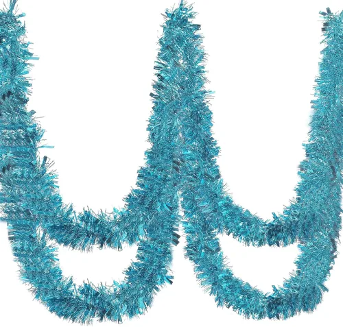 Vista 11 de Dingion - Guirnaldas de oropel de Navidad de 59 pies, guirnalda metálica con torsión colgante, adornos para árbol de Navidad, suministros