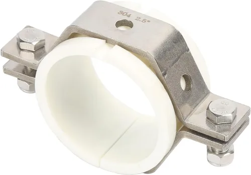Vista 11 de QiiMii Percha de tubo hexagonal de 1.5 "acero inoxidable SS304 con amortiguador, correa de tubo ajustable con abrazadera de tubo