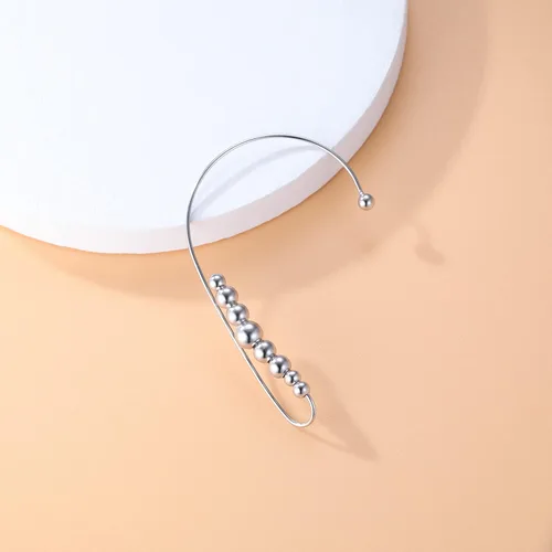 Vista 3 de SLUYNZ Aretes de plata de ley 925 para mujeres, adolescentes, aretes de oruga, sin clip de piercing alrededor de la oreja