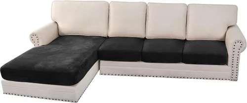 Vista 120 de H.VERSAILTEX Funda de cojín elástica de terciopelo para sofá, funda de cojín de felpa para cojines de silla, protector de muebles, cojín de asiento