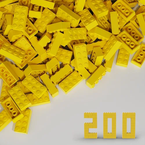 Vista 9 de Bloque clásico de ladrillos a granel de 2 x 4, 100 piezas de ladrillo de construcción amarillo albaricoque, compatible con piezas y piezas Lego