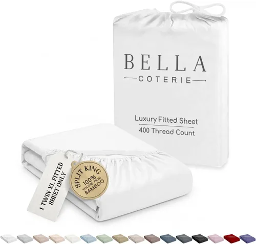Vista 37 de Bella Coterie - Sábana bajera ajustable de viscosa de bambú de lujo, tamaño individual, 100% cultivada orgánicamente, ultrasuave, refrescante