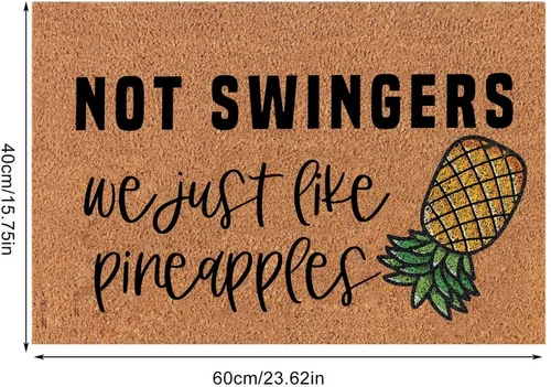Vista 4 de 2023 - Tapete divertido estampado de letras de piña, 1 alfombra de puerta sucia deslizante para puerta delantera, entrada al aire libre, porche