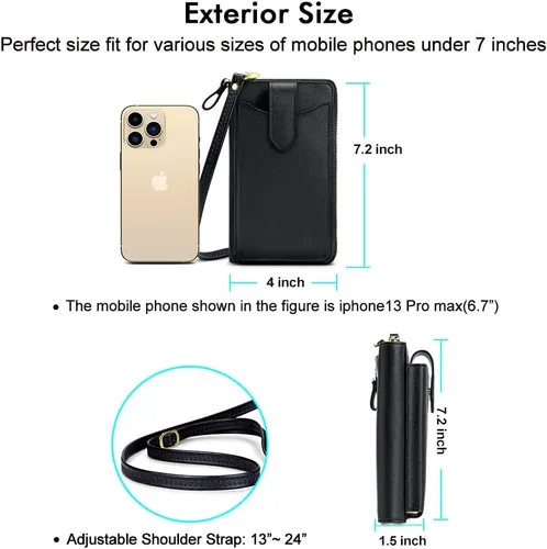 Vista 5 de Peacocktion - Bolso pequeño para teléfono celular, para mujeres, minibolso de hombro ligero para cruzarse por el cuello, con ranuras para tarjetas