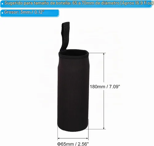 Vista 2 de PATIKIL Fundas para botellas de agua, bolsa de transporte con aislamiento de neopreno con correa para el dedo