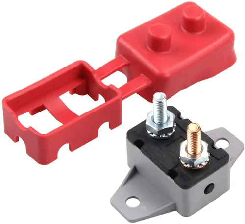 Vista 5 de ZOOKOTO Disyuntor de reinicio manual de 12 V/24 V con tapa para barco marino, cargadores de batería, camiones, autobuses, coches eléctricos, motores