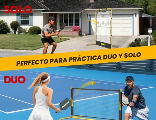 Vista 3 de SwingIt Red de rebote de práctica de pickleball de 6 pies, mini red de bolas de pepinillo portátil para entrada al aire libre, patio trasero