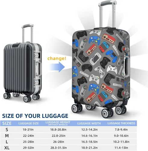 Vista 3 de Futterya Funda para equipaje de viaje, protector de maleta marina con estrellas de mar de verano, fundas de equipaje lavables, driver de videojuegos