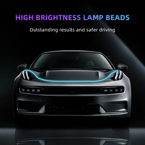 Vista 5 de Ziciner Tira de luz para capó de automóvil, tira LED flexible de 59 pulgadas, impermeable, luces de circulación diurna, accesorios universales