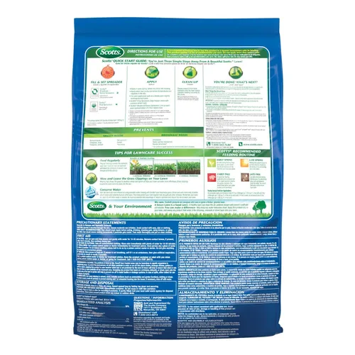 Vista 2 de Scotts Turf Builder fertilizante para césped - Con repelente para crabgrass HALTS Herbicida pre-emergente, fertilizante para césped, cubre 5,000