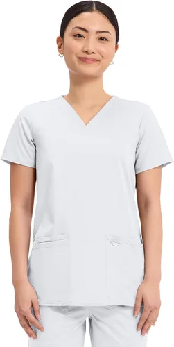 Vista 29 de Workwear Revolution Mujeres Scrubs Top V-cuello WW620 Negro