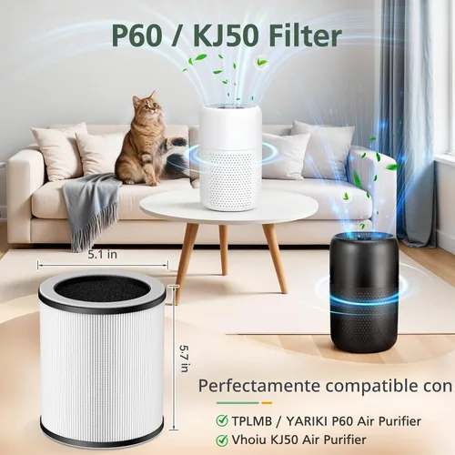 Vista 2 de Filtros P60 para purificador de aire YARIKI/TPLMB P60, para purificador