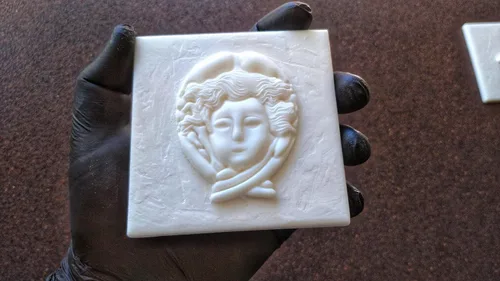 Vista 2 de Antique woman cameo 3D tile mold, Silicone mould, cameo applique, concrete mold, cement mold, vintage tiles, antique tiles, mould for resin