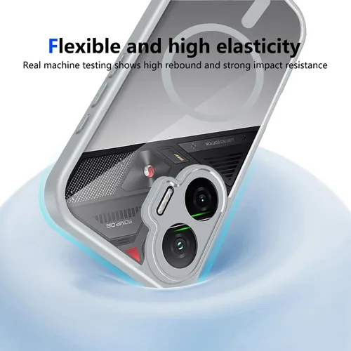 Vista 402 de Funda magnética transparente compatible con Xiaomi 17T, color negro 2 en 1 PC + TPU cubierta de teléfono a prueba de golpes, carcasa protectora