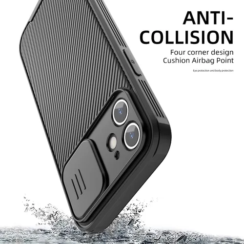 Vista 4 de Funda para iPhone 12 compatible con Magsafe, funda protectora de cámara iPhone 12 [compatible con carga inalámbrica] con cubierta deslizante