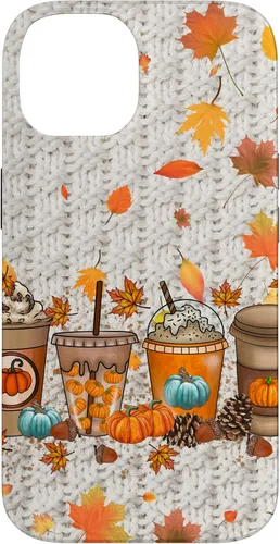 Vista 4 de iPhone 16 Acción de Gracias Otoño Hojas Otoño Calabaza Especias Funda