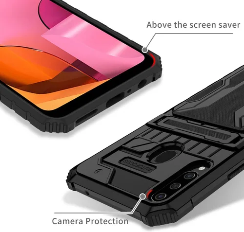 Vista 2 de Funda de teléfono para Galaxy A20S, Samsung A20S SM-A207F con protector de pantalla, cartera desmontable para tarjeta de crédito con soporte