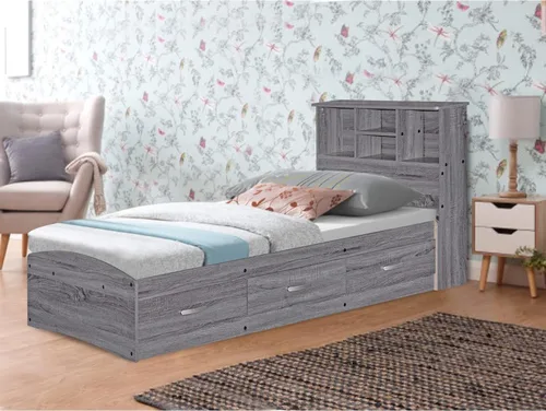 Vista 9 de Better Home Products Cama de madera California Twin Captains en gris