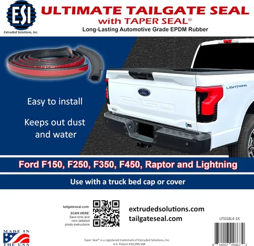 Vista 3 de ESI Sello de Compuerta Trasera Ultimate con Sello Cónico Compatible con Todos los Años de Modelo Ford F150, F250, F350, F450, Raptor y Lightning
