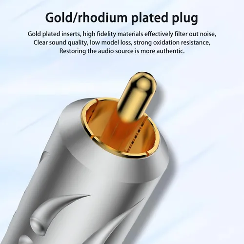 Vista 5 de Viborg 4pcs Hi-End RCA Macho Enchufes Cobre Puro Chapado en Oro Soldadura RCA Jack Conectores (VR109G)