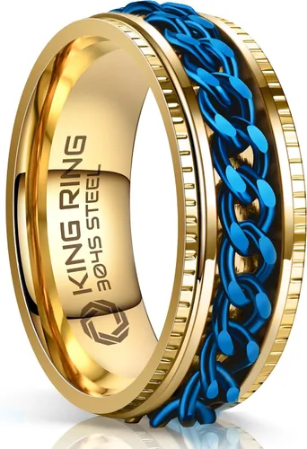 Vista 15 de King Ring 8mm Super Spinner Stainless Steel Fidget Rings – Designed in USA Negro