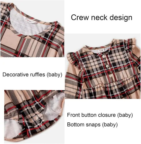 Vista 2 de PATPAT Conjuntos familiares a juego para mamá y yo, vestidos de manga corta, camiseta casual bodycon midi, conjunto a juego