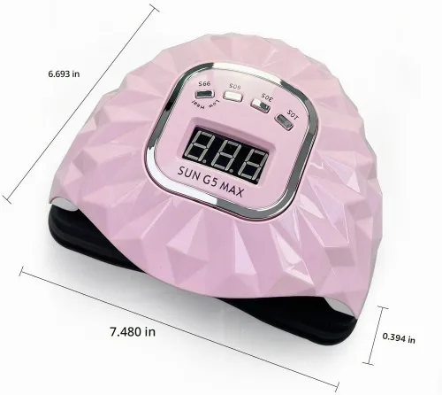 Vista 7 de Lámpara LED de uñas de 200 W para esmalte de gel, secador rápido de uñas con sensor automático, ajuste de 4 temporizadores, luz LED para uñas