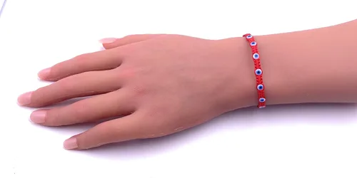 Vista 6 de Protectective - Pulsera delicada de mal de ojos para mujer, ajustable, de cuerda roja, regalo perfecto de San Valentín (mujer, 7.26), Algodón, sin
