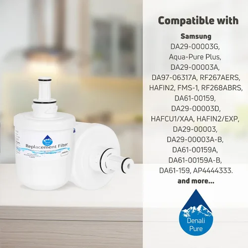 Vista 9 de Paquete de 4 filtros de agua de repuesto para refrigerador Samsung DA97-06317A - Compatible con cartucho de filtro de agua para refrigerador Samsung