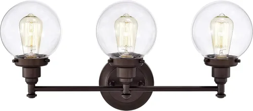 Vista 3 de Chloe Lighting Milo - Accesorio de tocador de baño de bronce aceitado de 3 luces de transición de 24 pulgadas de ancho