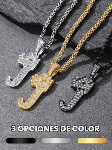 Vista 7 de U7 Crown Initial Number Necklace for Men Women A-Z Letter Pendant Chain a. Oro