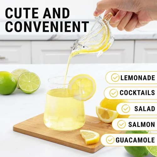 Vista 2 de Zulay Kitchen Exprimidor de limón de pájaro – Easy Bird Exprimidor de limón con boquilla de vertido – Prensa de cítricos de plástico duradero