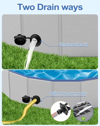 Vista 5 de Piscina para perros grandes, piscina plegable de plástico para perros antideslizantes (XL - 63 x 12 pulgadas)