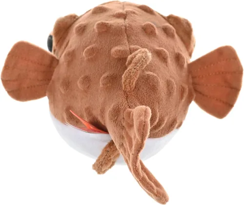 Vista 5 de Wild Republic Pufferfish, Cuddlekins Mini, animal de peluche, 8 pulgadas, regalo para niños, juguete de peluche, botellas de agua recicladas